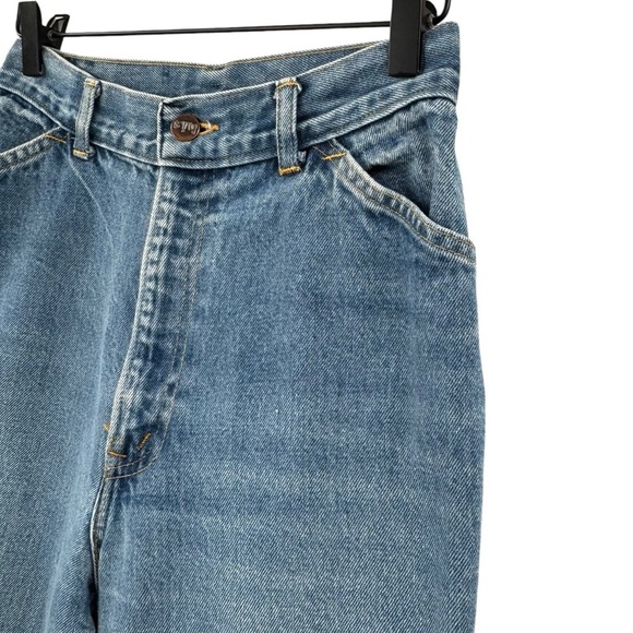 Vintage 70s Chic High Waisted Wide Leg Trouser Jeans 100% Cotton USA | 25" x 32" - Picture 5 of 15